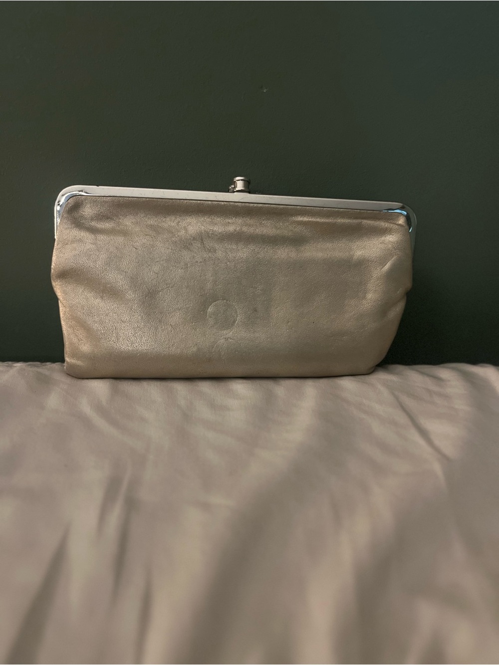Hobo Metallic Gold Frame-Top Clutch Bag